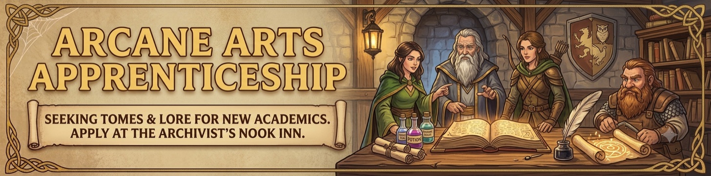 Arcane Arts Apprenticeship at the Archivist's Nook Inn