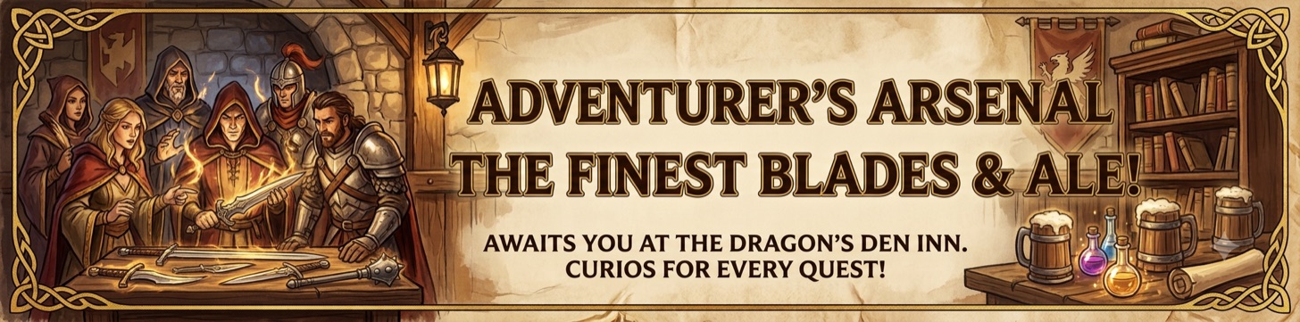 The Dragon's Den Inn — Adventurer's Arsenal: the finest blades & ale
