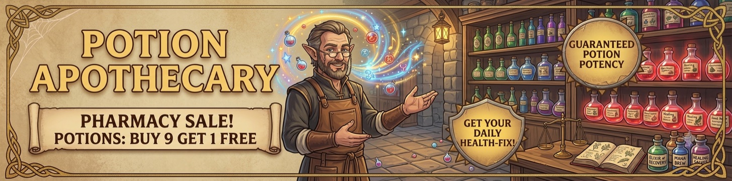 Potion Apothecary — Buy 9 Get 1 Free